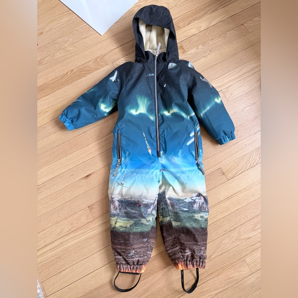 MOLO‎ SIZE 98 3 years Polar Entiery Recycled snowsuit with landscape print kids - Picture 2 of 6